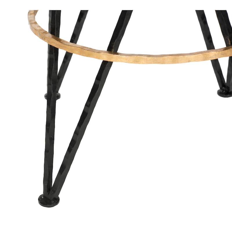 SAFAVIEH Jacklyn -30 Inch Gold/ Black Bar Stool - 15.5" x 15.5" x 30" - 16Wx16Dx30H