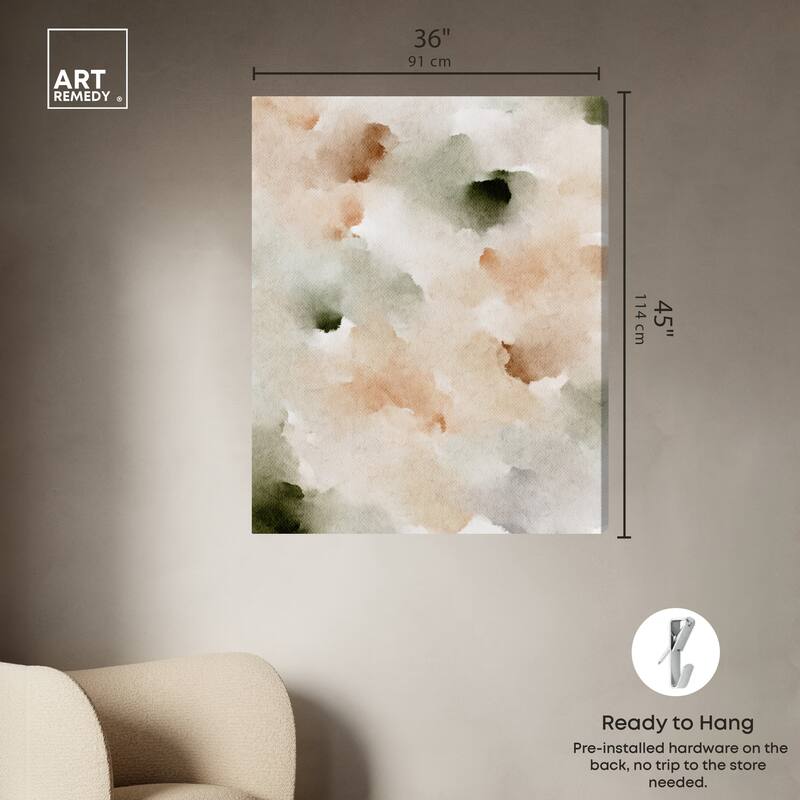 Art Remedy Cotton Balls And Cinnamon Gallery Wrapped Watercolor Boho Abstracts