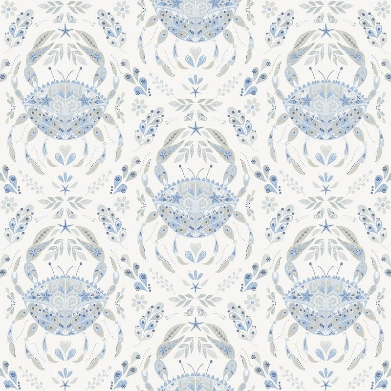 NuWallpaper Blue Shellby Peel & Stick Wallpaper - 216 x 20.5 x 0.025