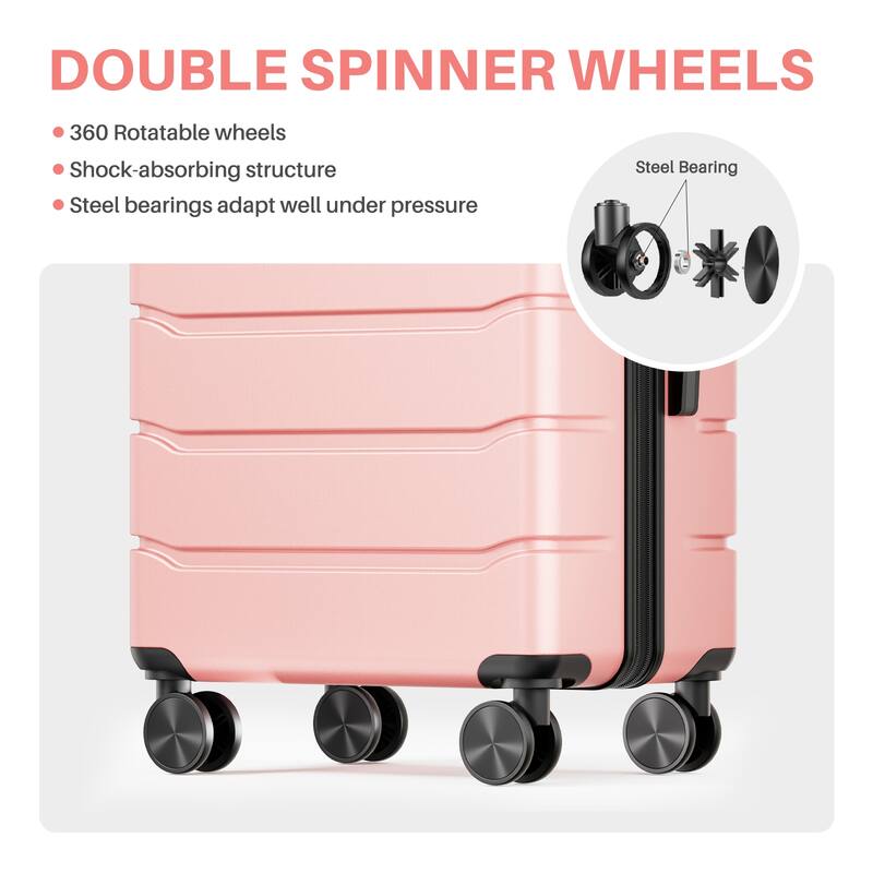 20-Inch Durable Expandable Spinner Luggage - TSA Lock & Wheels, Hardside Suitcase for Travel