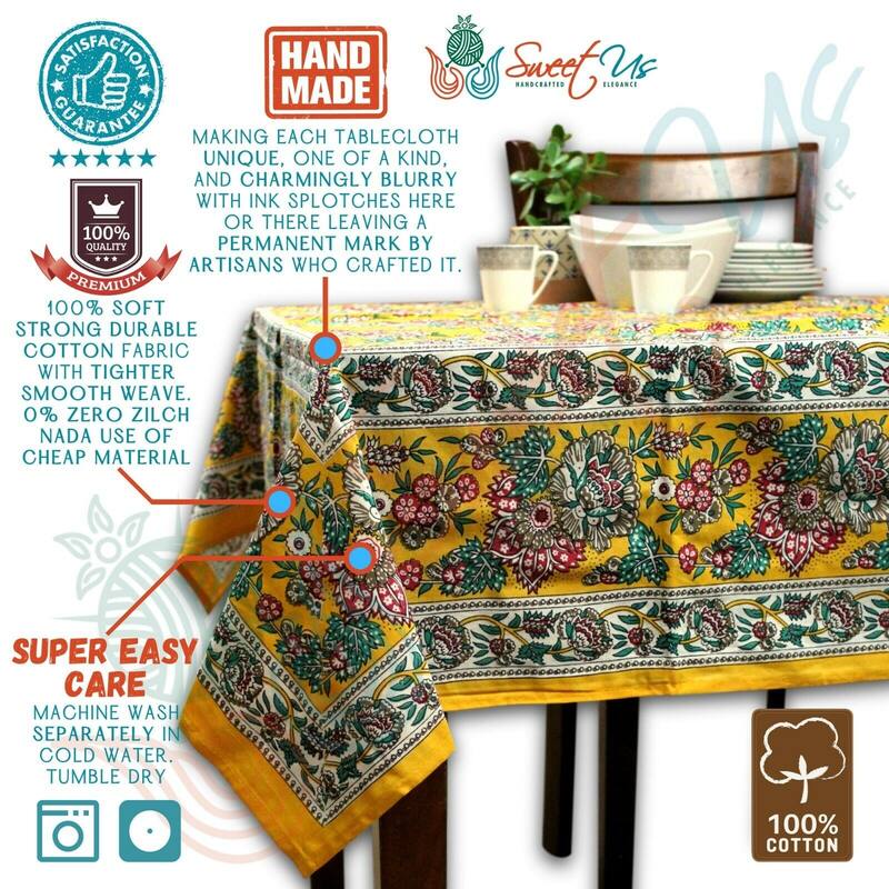 Luxuriant Floral Cotton French Country Tablecloth Collection