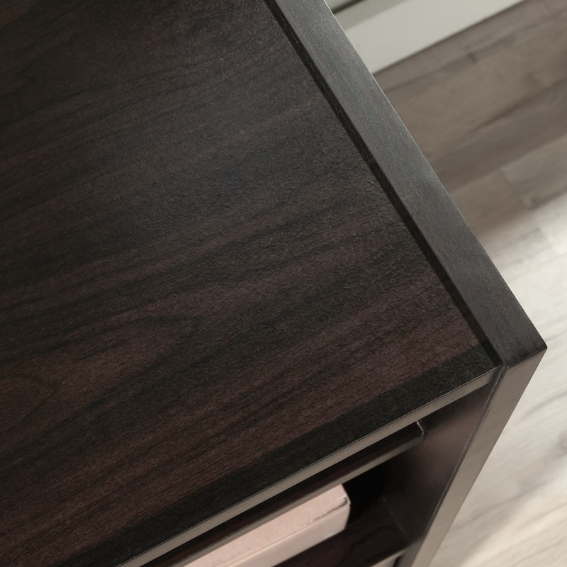 Anmytek Home Office Desk with Storage Dark Wood Grain Study