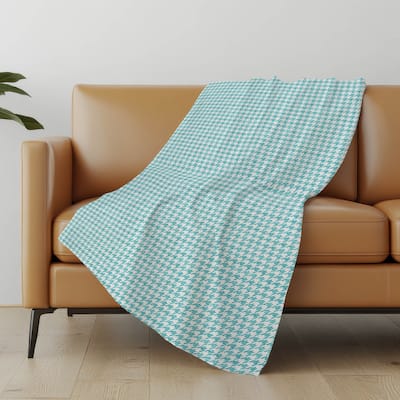 Premium Machine Washable ASB137 Modern Houndstooth Sherpa Throw Blanket