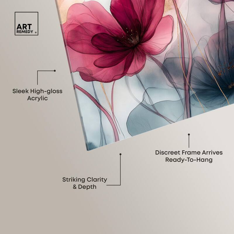 Filigree Flora II Acrylic by Art Remedy, Ready to Hang