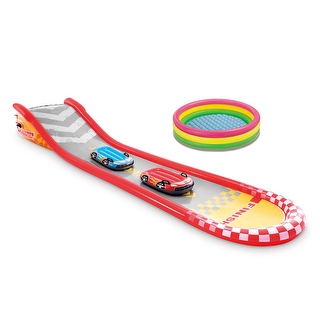 Intex 57167ep 221 inch inflatable racing fun water slide with 2 surf riders cheap