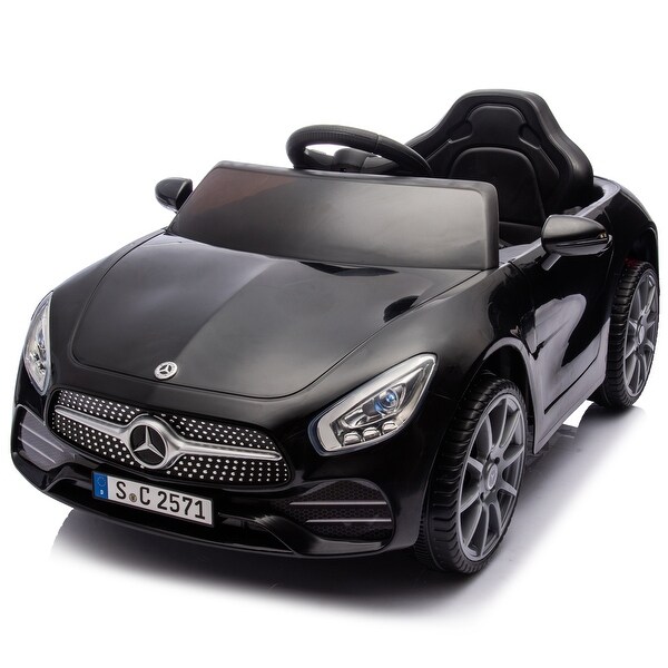 Mercedes Benz 12V Electric Ride On Car for Kids with Remote Control Adjustable Speed Bluetooth Ages 2 4 Black