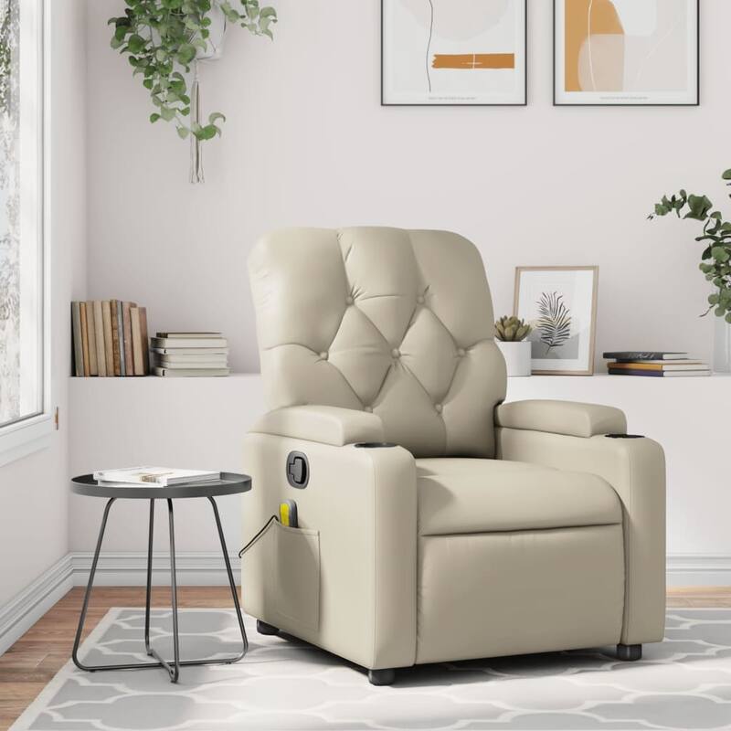 vidaXL Massage Recliner Chair Reclining Armchair for Elderly Faux Leather