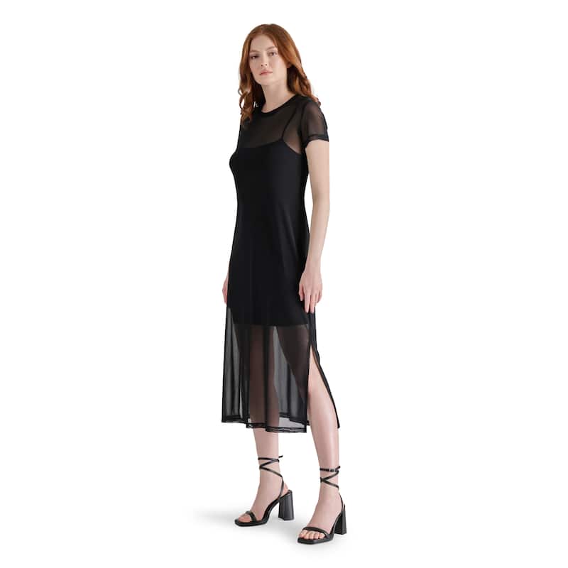 Steve Madden Mesh Crewneck T-Shirt Dress