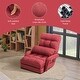 preview thumbnail 17 of 18, Costway Folding Floor Armchair w/ 6-position Adjustable Back & Lumbar - 69.5'' X 27'' X 5.5''