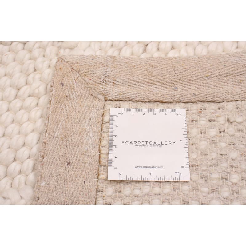 ECARPETGALLERY Braid weave Sienna Cream Wool Rug - 2'3 x 9'7