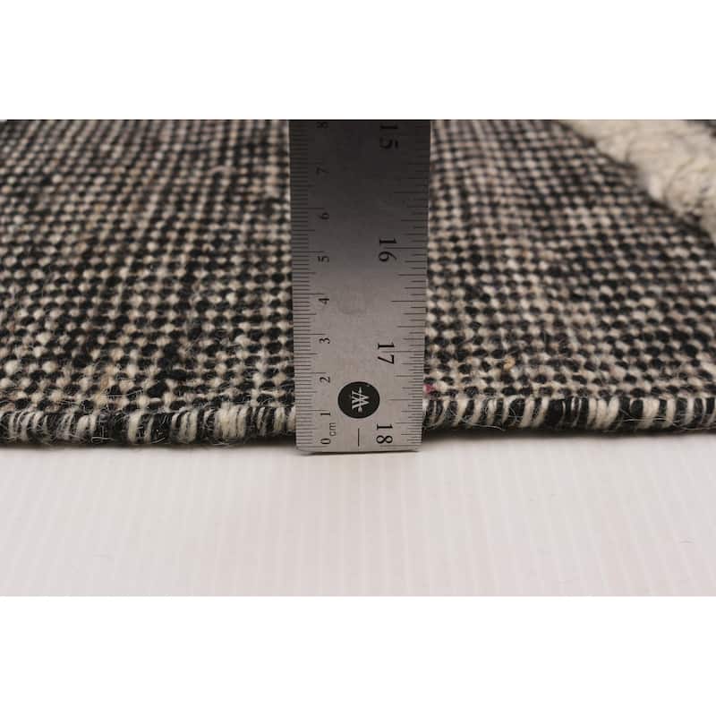ECARPETGALLERY Hand-knotted Tangier Black, Cream Wool Rug - 9'1 x 12'3