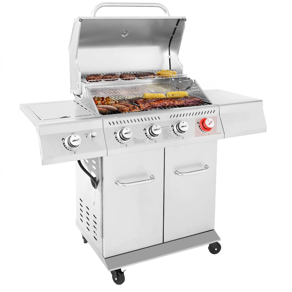 Royal Gourmet GA4402S 4-Burner BBQ Cabinet Style Gas Grill, Silver