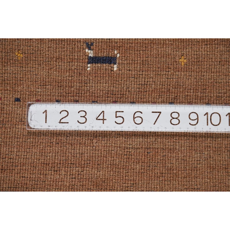 Hand Knotted Oriental 100% Wool Carpet Tribal Animal Pictorial Brown Gabbeh Area Rug - 5' 10'' X 4' 0''