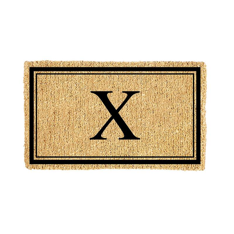 28 in. x 16 in. Monogram Coir Mat, Letter "X"