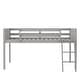 preview thumbnail 4 of 7, Full Size Wood Low Loft Bed with Convertible Ladder, Gray Finish, Safe and Sturdy Design for Optimal Space Utilization