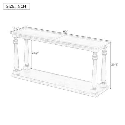 console table with open buttom shelf