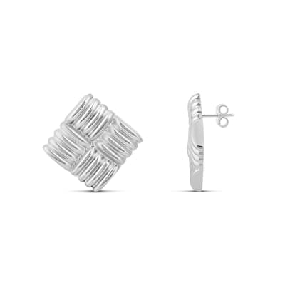 SHYMI Textured Square Statement Earrings