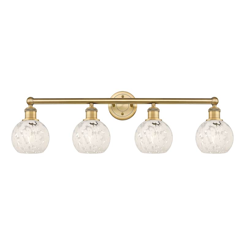 Innovations Lighting 616-4W 10 33 White Mouchette Vanity White - Brushed Brass