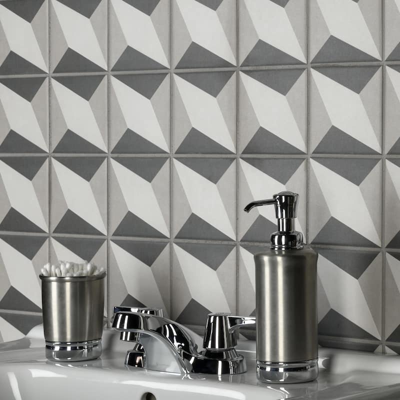 Merola Tile Twenties Mini Diamond 3-7/8" x 3-7/8" Ceramic Floor and Wall Tile