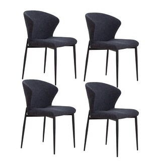 Upholstered Dining Chairs set of 4 with Metal Legs for Living Room ...