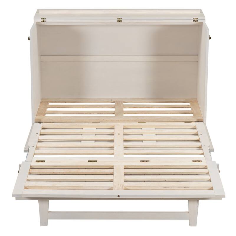Foldable Murphy Bed with Large Drawers, USB Ports and Outlets