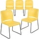 preview thumbnail 60 of 88, 5 Pack 880 lb. Capacity Full Back Contoured Sled Base Stack Chair - 23.75"D x 19.5"W x 32"H Yellow