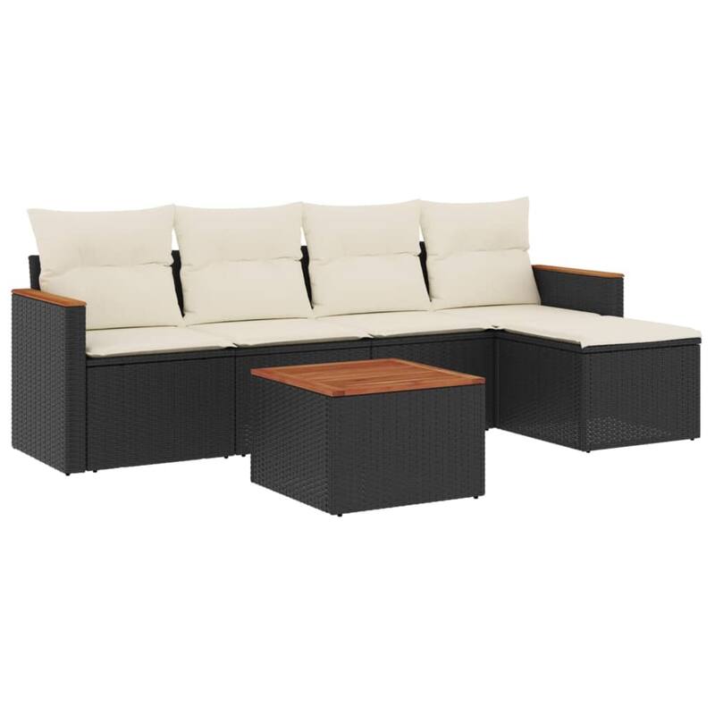 vidaXL Garden Sofa Set Black - 24.4 x 24.2 x 27.2
