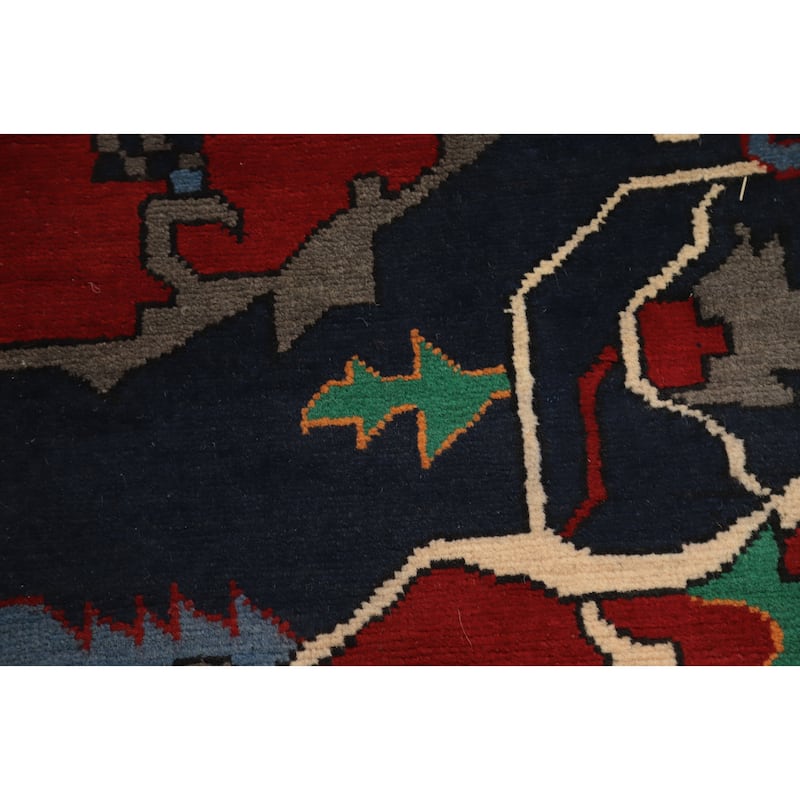 Hand Knotted Oriental 100% Wool Carpet Traditional Medallion Red Heriz (serapi) Area Rug - 11' 8'' X 9' 1''
