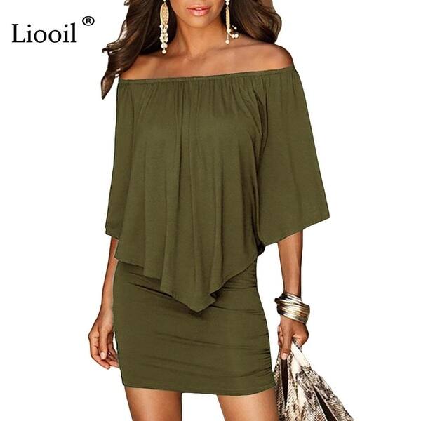 Shop Styledome Slash Neck Women Mini Dress 2018 Summer Style Off