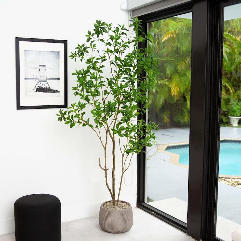 Minimalist Japanese Pieris Artificial Potted Tree - 7'