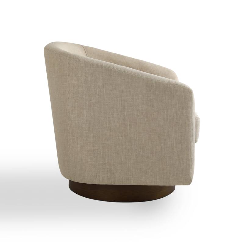 Modern Linen Chenille 360°Swivel Barrel Chair