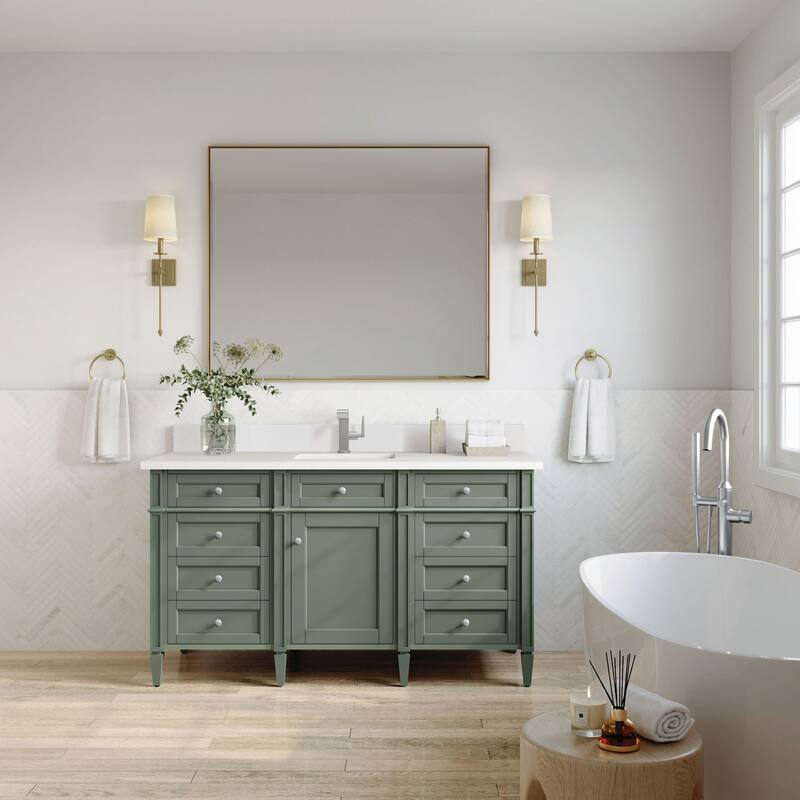 James Martin Vanities 650-V60S-1WZ Brittany 60" Single Basin Poplar