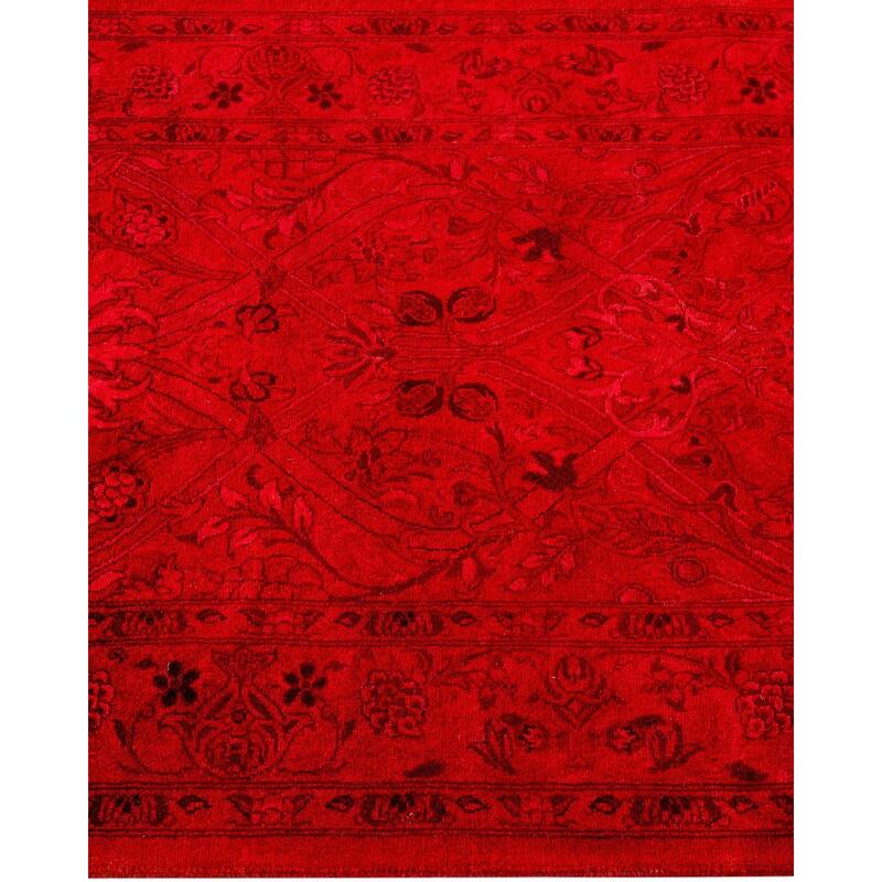 Fine Vibrance, One-of-a-Kind Hand-Knotted Area Rug - Red, 2' 7" x 9' 10" - 2' 7" x 9' 10"