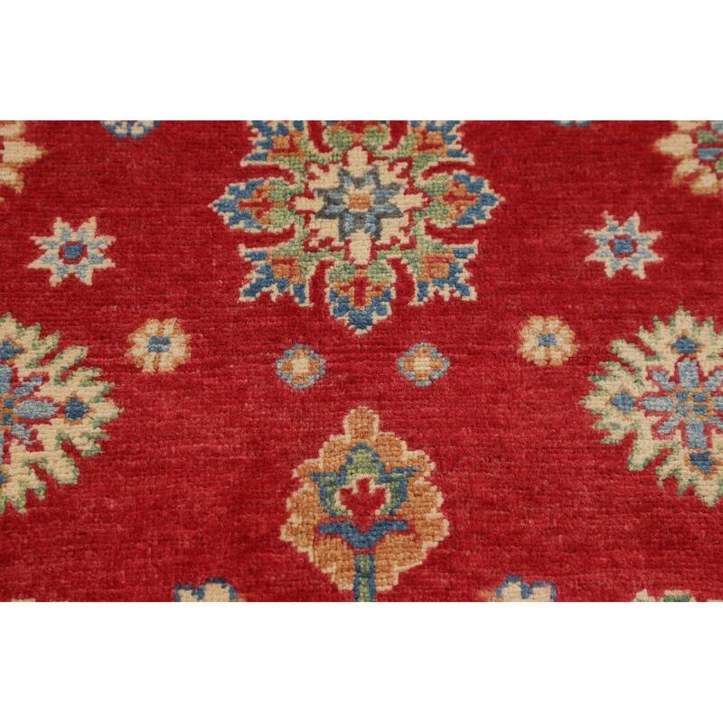 Traditional Red Kazak Accent Rug Handmade Wool Carpet - 3'2" x 4'11"