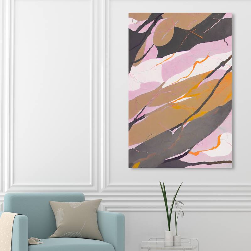 Wynwood Studio Canvas Abstract Twillight Vissage Brown and Tan Rustic Wall Art Canvas Print - 54 x 36