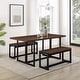 preview thumbnail 9 of 12, Middlebrook Designs Urban 3-Piece Metal and Wood Dining Set