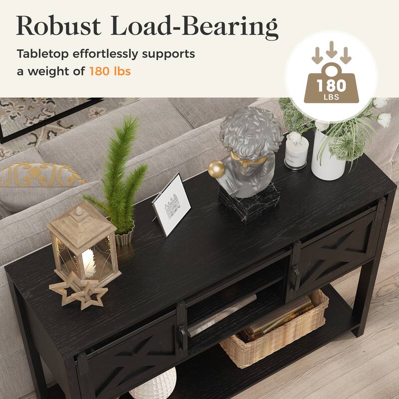 46" Console Table with Sliding Barn Door