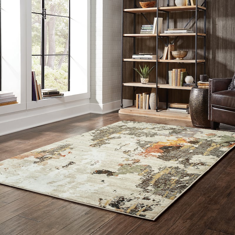 Style Haven Esperanza Patina Beige/ Charcoal Area Rug - Cream/Charcoal - 6'7" x 9'6"