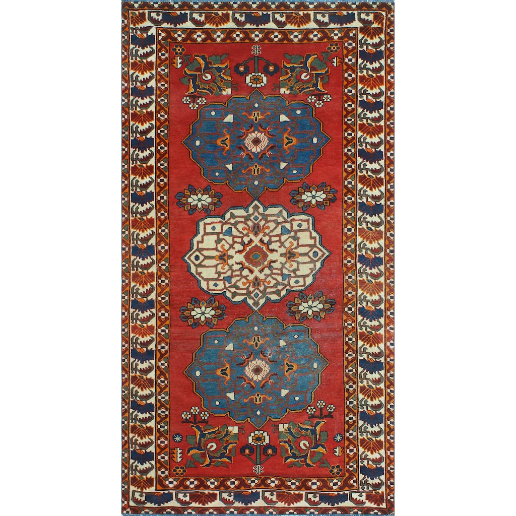 Vintage Distressed Kayleigh Red/Ivory Runner - 5'2" x 9'9"