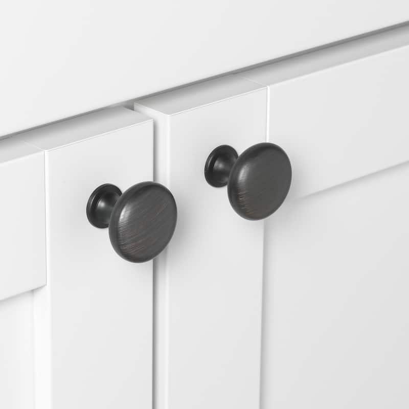 GlideRite 1.125-inch Classic Oil-rubbed Bronze Round Cabinet Knobs (Pack of 10) - Pack of 10