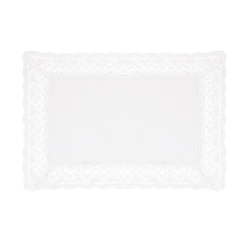 Lace Border Design Table Mats (Set of 4) - 14"x20"