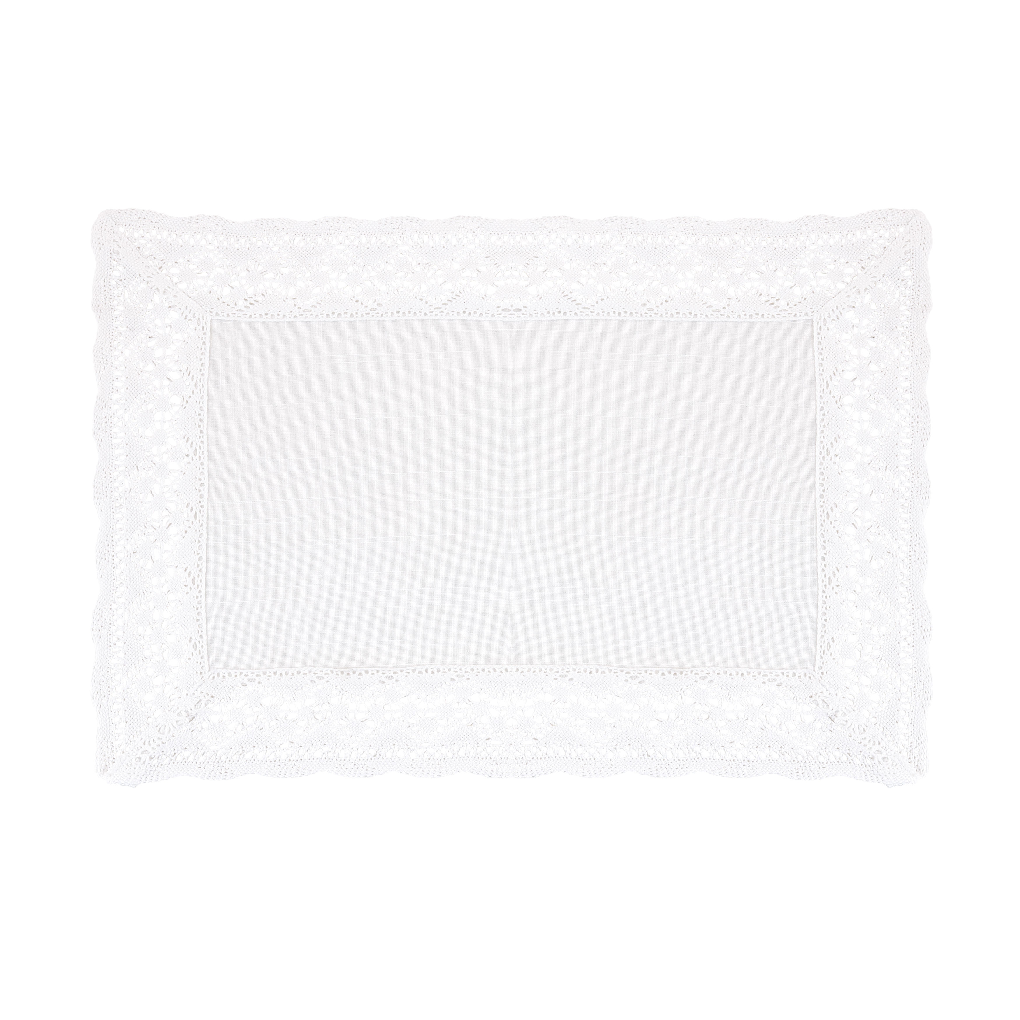 Lace Border Design Table Mats (Set of 4) - 14"x20"