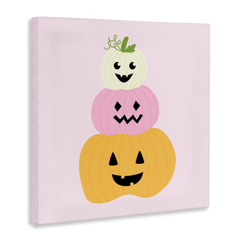 Stupell Pastel Happy Jack-o-Lanterns Canvas Wall Art Design By Sazerelli Designs