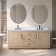 preview thumbnail 60 of 117, Vanity Art Bathroom Vanity with Sink and Top 72" (Double Sink) - Light Wheat/Engineered Marble