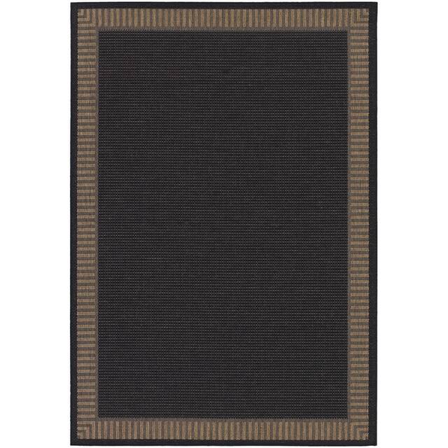 Pergola Flame Indoor/ Outdoor Area Rug - 2' x 3'7" - Black/Cocoa Brown
