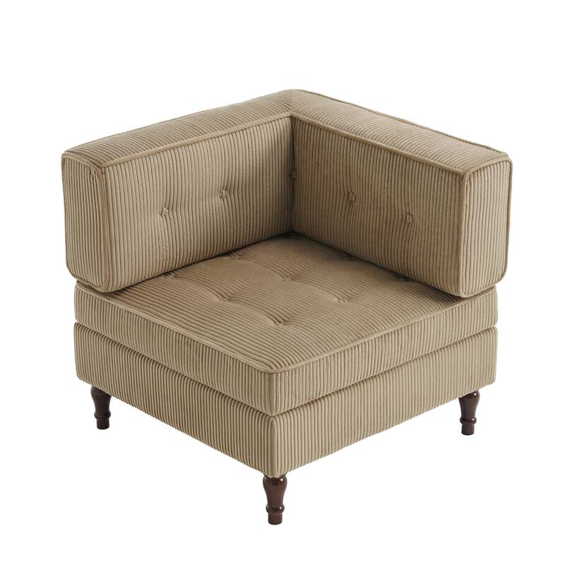 UIXE Corduroy Modular Corner Sofa Lounge Corner Arm Chair