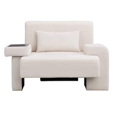 Modern Oversized 48'' Armchair with Pillow, Wood Frame & Soft Cushion - 48" D x 38" W x 32.3" H