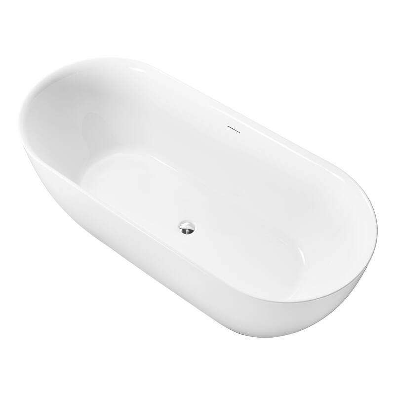 Freestanding Pure Acrylic Sheet Bathtub With Drainage and Overflow