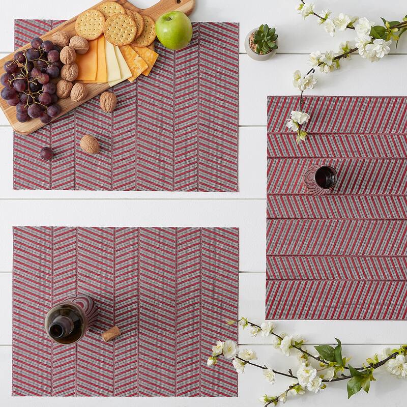 DII Antique Green Textured Twill Weave Placemat 6 Piece