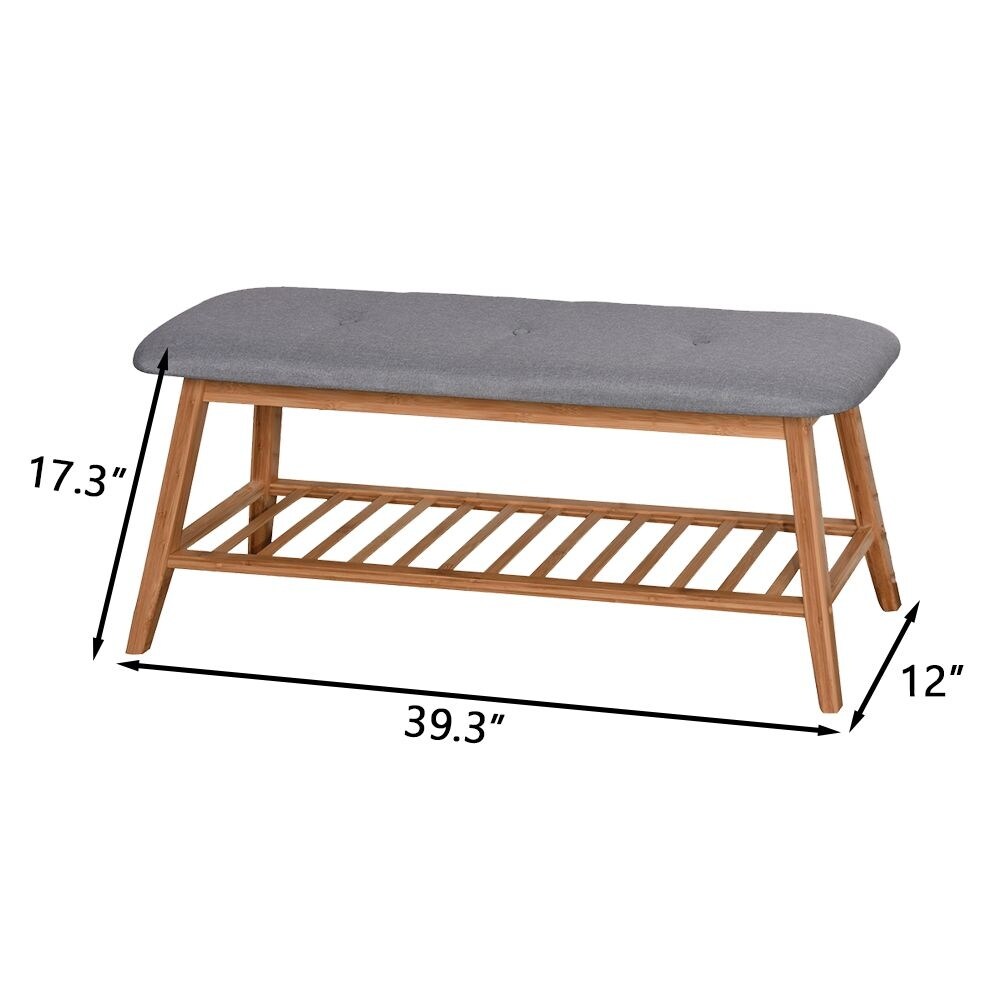 artiss bamboo shoe rack bench